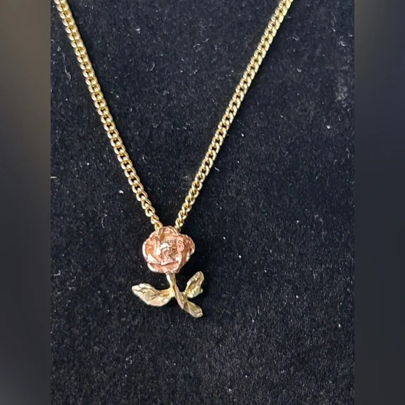 Gold Rose Pendant Necklace - Picture 2 of 8